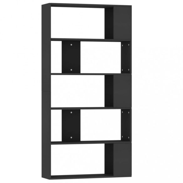 fekete szerelt fa könyvszekrény/térelválasztó 80x24x159 cm