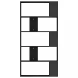 fekete szerelt fa könyvszekrény/térelválasztó 80x24x159 cm