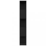 fekete szerelt fa könyvszekrény/térelválasztó 80x24x159 cm