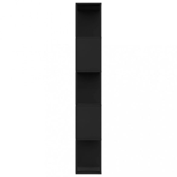 fekete szerelt fa könyvszekrény/térelválasztó 80x24x159 cm