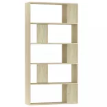 sonoma tölgy szerelt fa könyvszekrény/térelválasztó 80x24x159cm