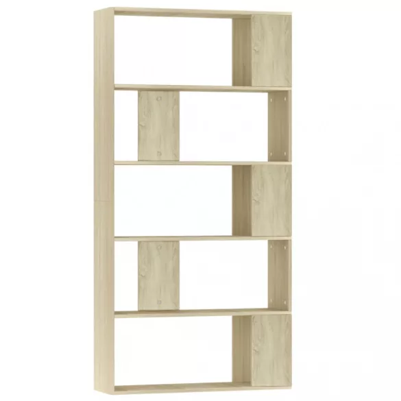 sonoma tölgy szerelt fa könyvszekrény/térelválasztó 80x24x159cm