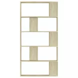 sonoma tölgy szerelt fa könyvszekrény/térelválasztó 80x24x159cm