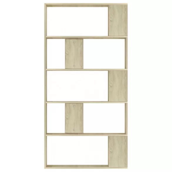 sonoma tölgy szerelt fa könyvszekrény/térelválasztó 80x24x159cm