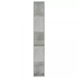 betonszürke szerelt fa könyvszekrény/térelválasztó 80x24x159 cm