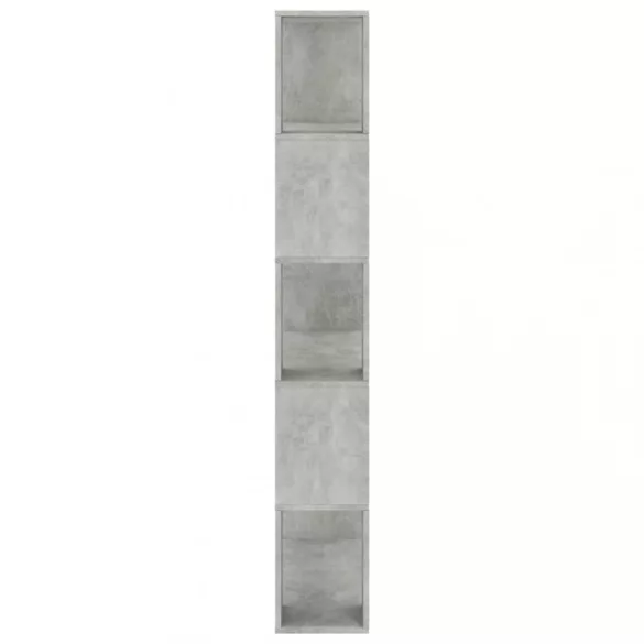 betonszürke szerelt fa könyvszekrény/térelválasztó 80x24x159 cm