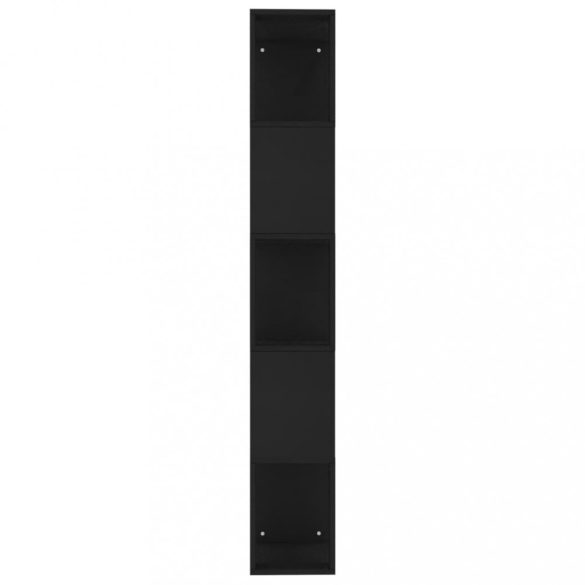 fekete szerelt fa könyvszekrény/térelválasztó 45 x 24 x 159 cm