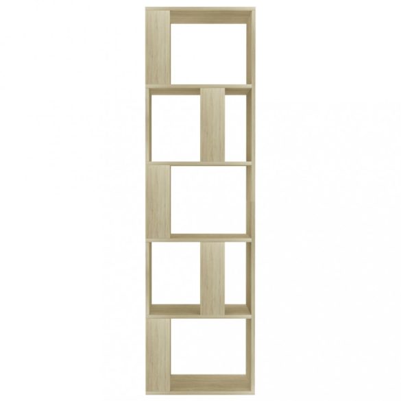 sonoma tölgy szerelt fa könyvszekrény/térelválasztó 45x24x159cm