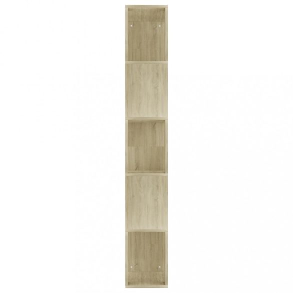 sonoma tölgy szerelt fa könyvszekrény/térelválasztó 45x24x159cm