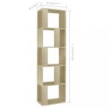 sonoma tölgy szerelt fa könyvszekrény/térelválasztó 45x24x159cm