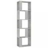 betonszürke szerelt fa könyvszekrény/térelválasztó 45x24x159 cm