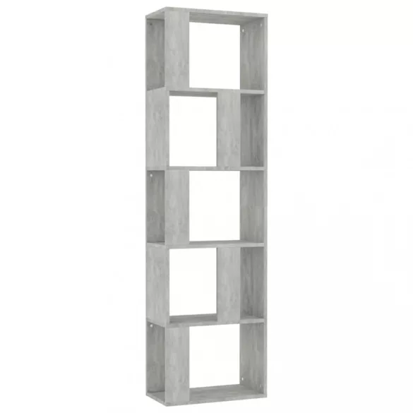 betonszürke szerelt fa könyvszekrény/térelválasztó 45x24x159 cm