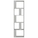 betonszürke szerelt fa könyvszekrény/térelválasztó 45x24x159 cm