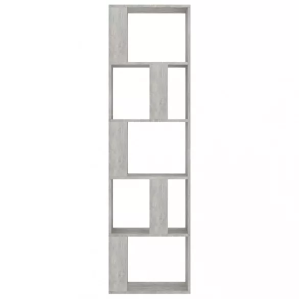 betonszürke szerelt fa könyvszekrény/térelválasztó 45x24x159 cm