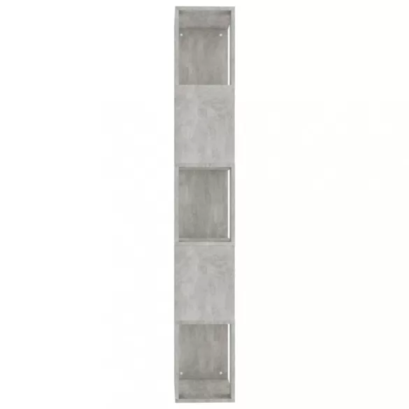 betonszürke szerelt fa könyvszekrény/térelválasztó 45x24x159 cm
