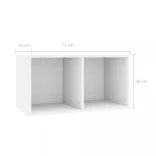 fehér szerelt fa lemeztároló doboz 71 x 34 x 36 cm