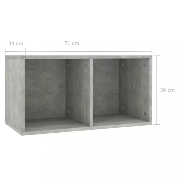 800121  Vinyl Storage Box Concrete Grey 71x34x36 cm Chipboard