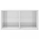 magasfényű fehér szerelt fa lemeztároló doboz 71 x 34 x 36 cm