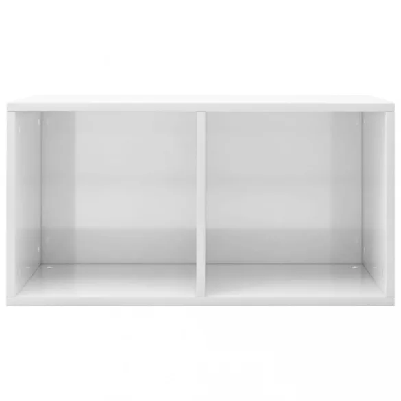 magasfényű fehér szerelt fa lemeztároló doboz 71 x 34 x 36 cm