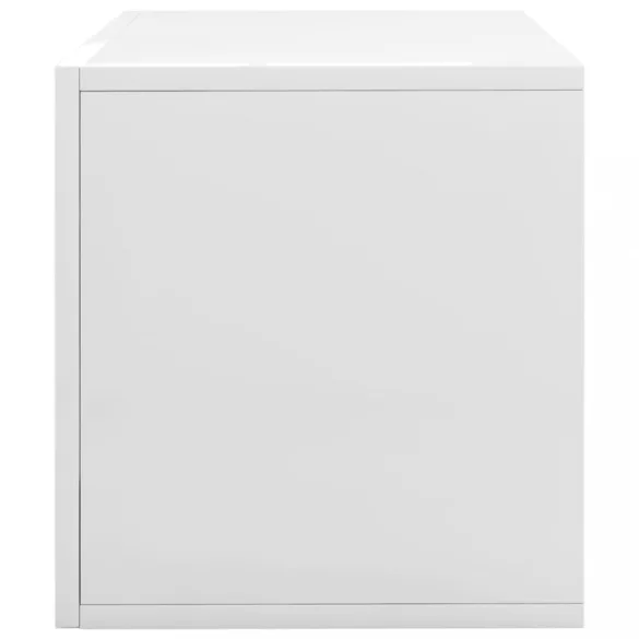 magasfényű fehér szerelt fa lemeztároló doboz 71 x 34 x 36 cm