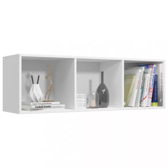 fehér szerelt fa könyv-/TV-szekrény 36 x 30 x 114 cm