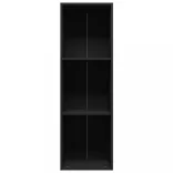 fekete forgácslap könyv-/TV-szekrény 36 x 30 x 114 cm