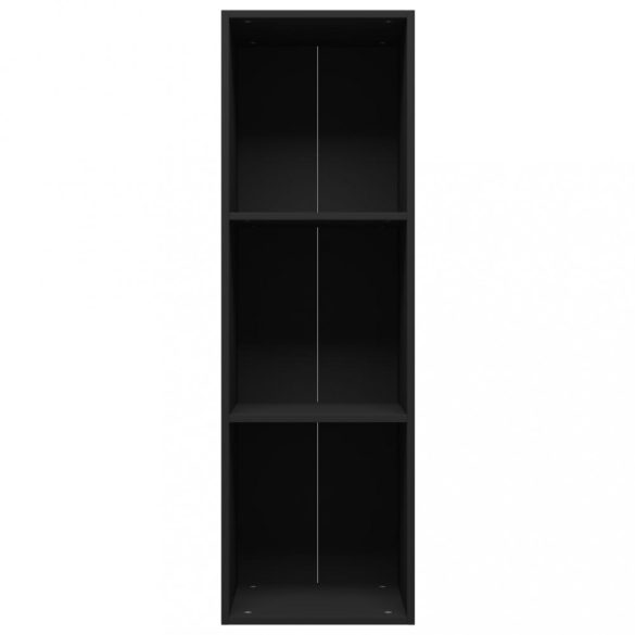 fekete forgácslap könyv-/TV-szekrény 36 x 30 x 114 cm