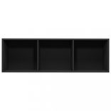 fekete forgácslap könyv-/TV-szekrény 36 x 30 x 114 cm