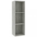 betonszürke szerelt fa könyv-/TV-szekrény 36 x 30 x 114 cm