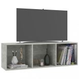 betonszürke szerelt fa könyv-/TV-szekrény 36 x 30 x 114 cm