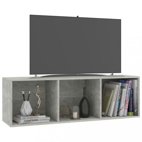 betonszürke szerelt fa könyv-/TV-szekrény 36 x 30 x 114 cm