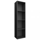 fekete szerelt fa könyv-/TV-szekrény 36 x 30 x 143 cm