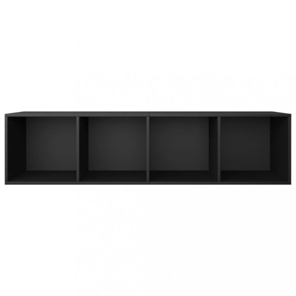 fekete szerelt fa könyv-/TV-szekrény 36 x 30 x 143 cm