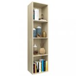 sonoma tölgy színű szerelt fa könyv-/TV-szekrény 36x30x143 cm