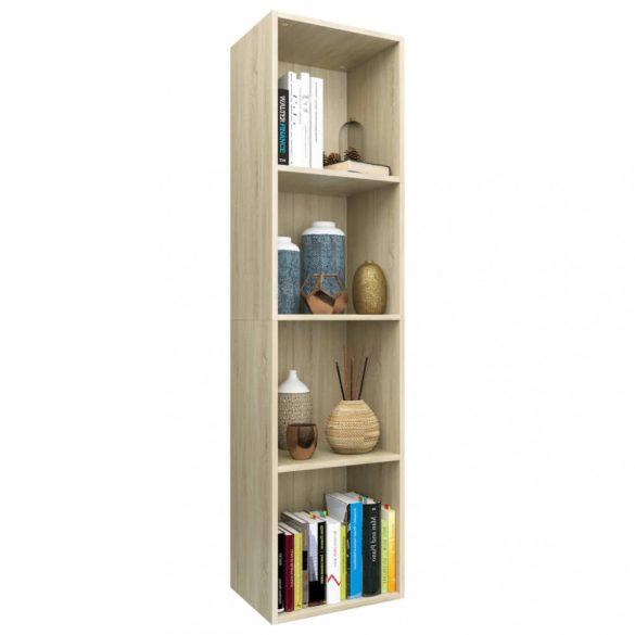 sonoma tölgy színű szerelt fa könyv-/TV-szekrény 36x30x143 cm