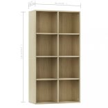 sonoma tölgyszínű szerelt fa könyv-/tálalószekrény 66x30x130cm