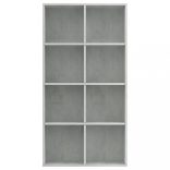 betonszürke szerelt fa könyv-/tálalószekrény 66 x 30 x 130 cm