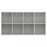 betonszürke szerelt fa könyv-/tálalószekrény 66 x 30 x 130 cm