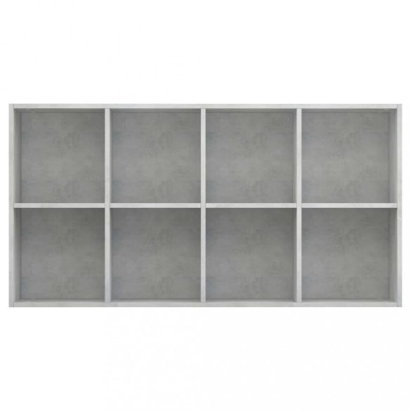 betonszürke szerelt fa könyv-/tálalószekrény 66 x 30 x 130 cm
