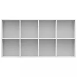 magasfényű fehér szerelt fa könyv-/tálalószekrény 66x30x130 cm