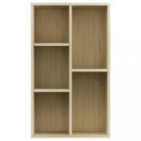 sonoma tölgy-színű szerelt fa könyv-/tálalószekrény 50x25x80 cm