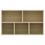 sonoma tölgy-színű szerelt fa könyv-/tálalószekrény 50x25x80 cm