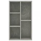 betonszürke szerelt fa könyv-/tálalószekrény 50 x 25 x 80 cm