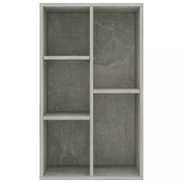 betonszürke szerelt fa könyv-/tálalószekrény 50 x 25 x 80 cm