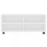 fehér szerelt fa TV-szekrény görgőkkel 90 x 35 x 35 cm