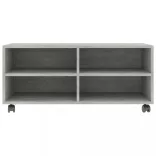 betonszürke szerelt fa TV-szekrény görgőkkel 90 x 35 x 35 cm