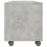 betonszürke szerelt fa TV-szekrény görgőkkel 90 x 35 x 35 cm