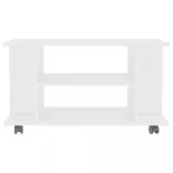 fehér szerelt fa TV-szekrény görgőkkel 80 x 40 x 45 cm