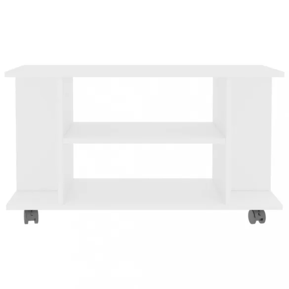 fehér szerelt fa TV-szekrény görgőkkel 80 x 40 x 45 cm