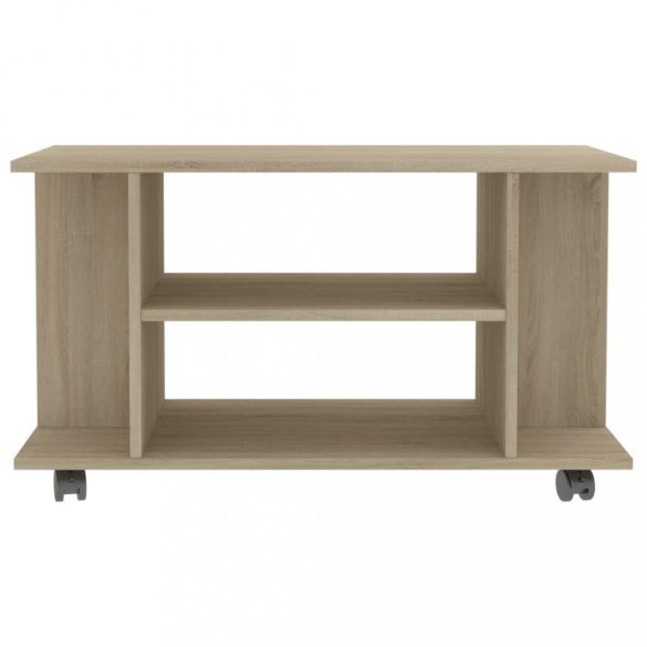 sonoma tölgy színű szerelt fa TV-szekrény görgőkkel 80x40x45 cm